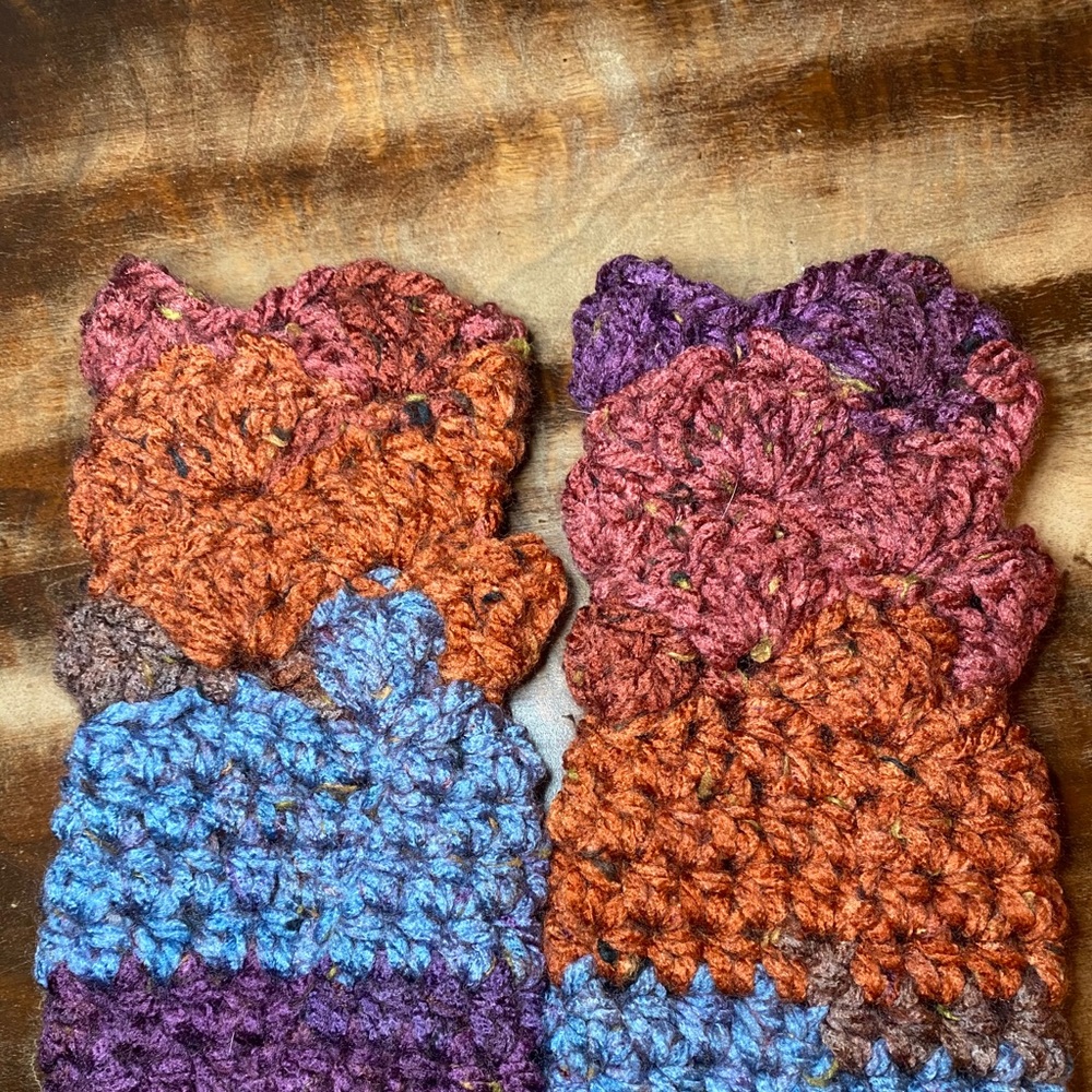Crochet Fingerless Wrist Warmers Texting Gloves MT